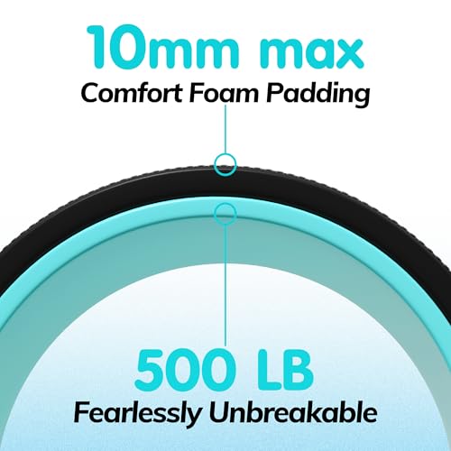 3 Pack Back Roller- Yoga Wheel for Back Pain Reliefn & Stretching, Back Wheel for Deep Tissue Massage, Foam Roller for Physical Therapy & Exercise | Blue - color: Blue and Black
