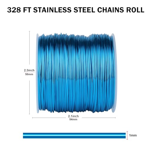 18 Gauge Aluminum Wire for Craft 328FT Blue Bendable Aluminum Wire Bulk | 1mm Flexible Aluminum Armature Crafting Wire Roll for Sculpting DIY Jewelry Making - color: Blue, size: 18 Gauge
