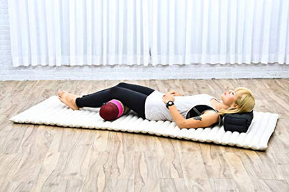 Leewadee Small Yoga Bolster – Shape-Retaining Cervical Neck Roll, Tube Pillow for Comfortable Reading, Kapok Filling, 22 x 6 x 6 inches - color: Sf29 - Auburn, Pink