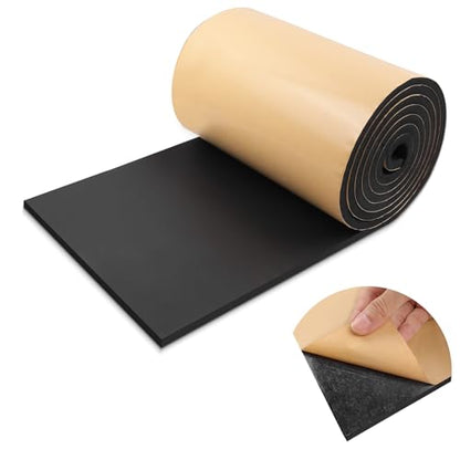 LSGCQ Sponge Neoprene Foam Padding Self Adhesive Foam Sheets, Black | Closed Cell Foam Sheet Neoprene Rubber Pad for DIY Gaskets Shock Pads Liner Crafts, 12" Wide x 1/2" Thick x 118" Long - color: Black, size: 12" Wide x 1/2" Thick x 118" Long