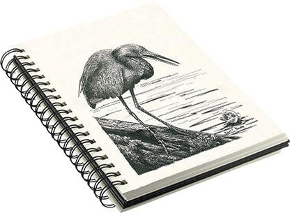 Creative Mark Double Wire Spiral Bound Field Sketch Book [160 Pages - 11 x 14], Black Embossed Leatherette Journal, Light Cream Acid-Free Paper, Perfect for Dry Media and Drawing - size: 11 x 14" - Single