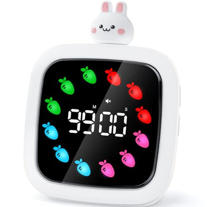 Yunbaoit Digital Visual Timer for Kids, 99-Minute Countdown, Rechargeable - color: Rabbit Doll-white