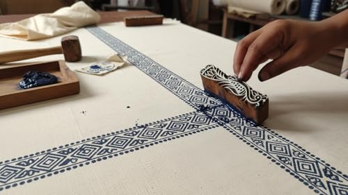CraftsofIndia® Border Pattern Henna Mehendi Print Wooden Block Stamps (Set of 10 | - size: 10 Pcs