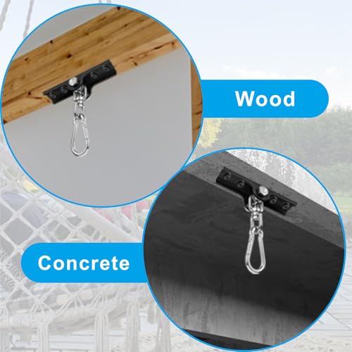 Heavy Duty Swing Hanger Hook, Swing Hangers for Wooden Concrete Swingset Hangers, 360° Swivel Swing Set Hanger，Suspension Hooks for Hammock Chairs, Yoga Swings, Punching Bag