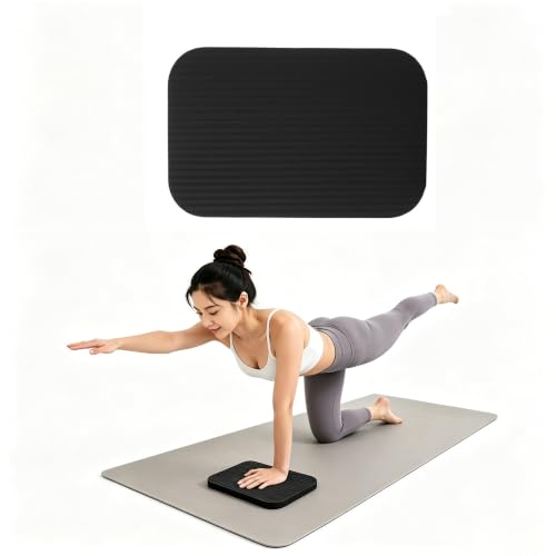 Non‑Slip Yoga Kneeling Pad, Single‑Knee‑Only,11.42"×7.48",Black