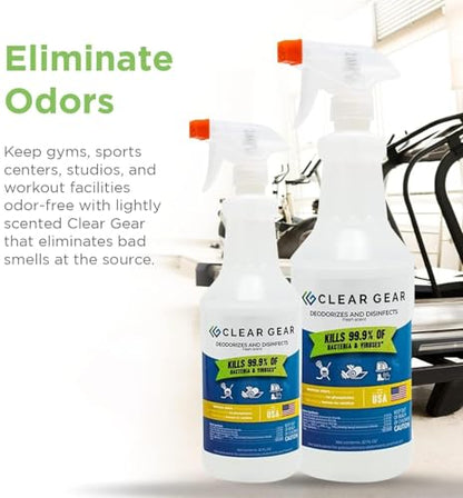 Clear Gear Gym Disinfectant, Yoga Mat Cleaner 16 Oz and 32 Oz Spray Bottles | Equipment, Protective Gear and Facilities, Hospital Grade Disinfectant, Mixed Pack Gym Cleaning Supplies - style: Mixed Pack