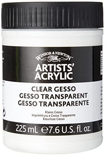 Winsor & Newton Professional Acrylic Medium, Clear Gesso, 225ml | Creates a clear textured ground that improves paint adhesion while preserving the natural color of your painting surface. - color: Clear Gesso, style: 225ml (7.6-oz)