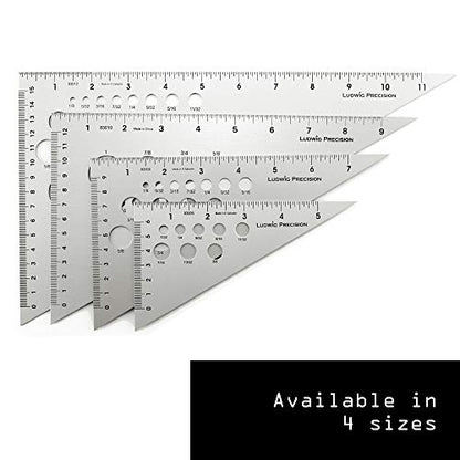 Ludwig Precision 8" 30-60-90-Degree Aluminum Drafting Triangle, 83008