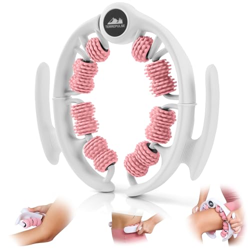 Anti Cellulite Roller & Lymphatic Drainage Massager | Deep Tissue Fascia Blaster & Muscle Roller | Tool for Sore Arms, Legs, Shoulders, Stomach & Buttocks (Pink) - color: Pink