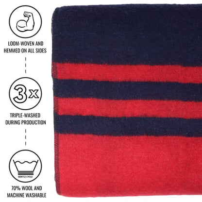 Arcturus Rainier Wool Blanket - Warm, Heavy, Washable, Bed Blanket | Great for Home & Camping (Lava Canyon, King) - color: Lava Canyon, size: King