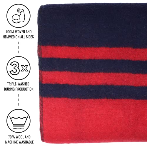 Arcturus Rainier Wool Blanket - Warm, Heavy, Washable, Bed Blanket | Great for Home & Camping (Lava Canyon, Queen) - color: Lava Canyon, size: Queen