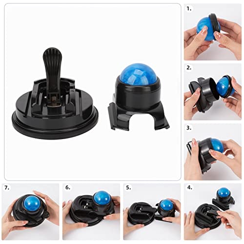Dioche Wall Mounted Massage Ball Roller with Suction Cup, 360° Rotating Manual Muscle Massage Ball for Back, Neck, Shoulder & Full Body Relaxation and Muscle Relief