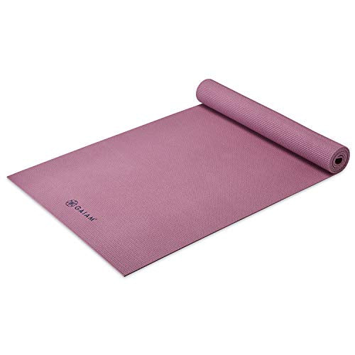 Gaiam Yoga Mat - Premium 5mm Solid Thick Non Slip Exercise & Fitness Mat for All Types of Yoga, Pilates & Floor Workouts (68" x 24" x 5mm) | Premium non-slip mat in solid colors. Cushioned support for yoga, Pilates & floor workouts at home or studio. - co