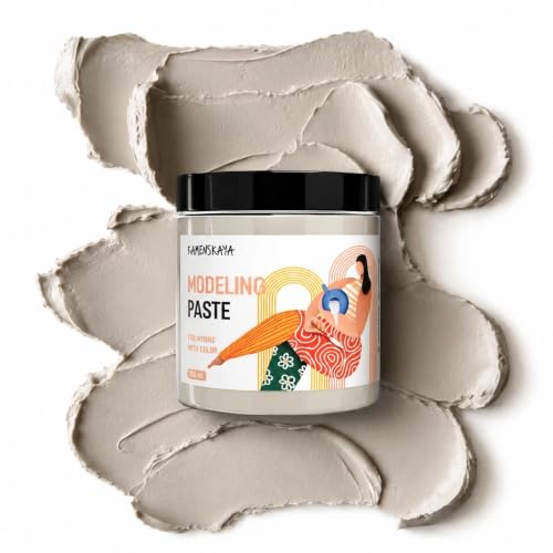 KAMENSKAYA Modeling Paste 8.45 oz / 250 ml – Non-Cracking Acrylic Texture Paste for Canvas, High Density Medium for Acrylic Painting, Impasto & 3D Textured Art, Made in EU - color: Natural, size: 8.45 Fl Oz (Pack of 1)