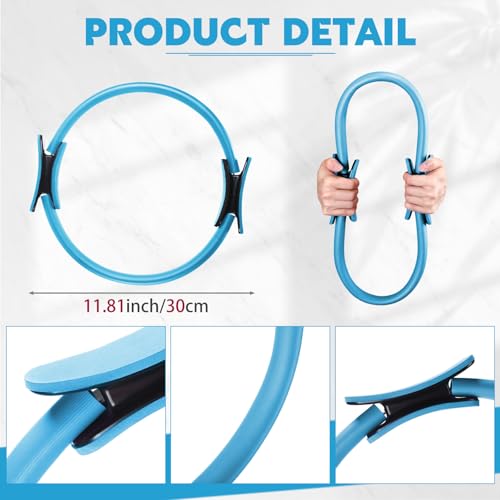 Syhood Pilates Ring 11. 81 Inch Pilates Circle Yoga Ring Magic Lightweight Flexible Workout Equipment for Fitness Physical Therapy Resistance Exercise Arms Legs - color: Blue