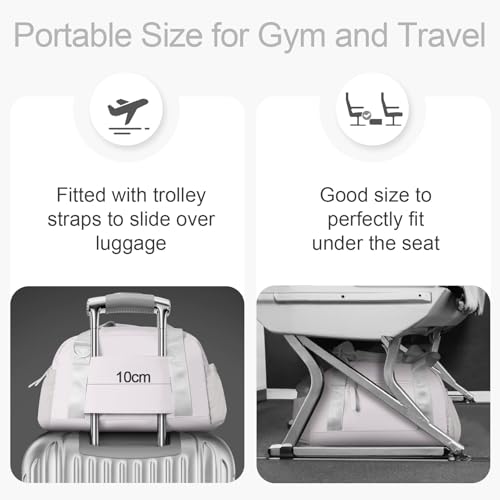 Mini Gym Bag for Women Girls Small Gym Tote Bag with Wet Compartment Waterproof Travel Duffle Bag Cute Workout Sport Bag - color: Grey-14in