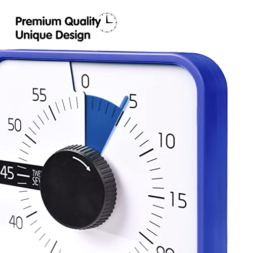 TWENTY5 SEVEN Countdown Timer 7.5 inch; 60 Minute 1 Hour Visual Timer – Classroom Teaching Tool Office Meeting, Mechanical Countdown Clock for Kids Exam Time Management Magnetic, Navy Blue - color: Navy Blue
