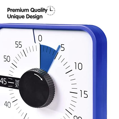 TWENTY5 SEVEN Countdown Timer 7.5 inch; 60 Minute 1 Hour Visual Timer – Classroom Teaching Tool Office Meeting, Mechanical Countdown Clock for Kids Exam Time Management Magnetic, Navy Blue - color: Navy Blue