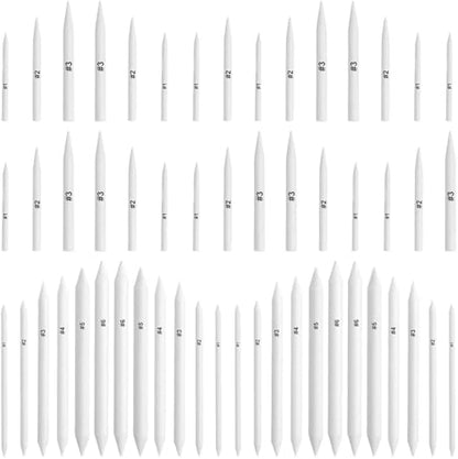FEBSNOW 84Pcs Blending Stumps and Tortillions Sticks for Art Drawing | Spiral Wound Paper, Assorted Size Drawing Tools, Smooth Smudging and Blending, Student Artist Charcoal Sketching Supplies