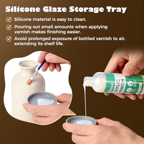 Sovol 480ml Air Dry Clay Glaze with Tools, Gloss & Matte Clay Varnish | Avoid Clay Wear, Cracking, Scratches for Air Dry Clay Polymer Clay Resin Crete Pottery Acrylic Paint