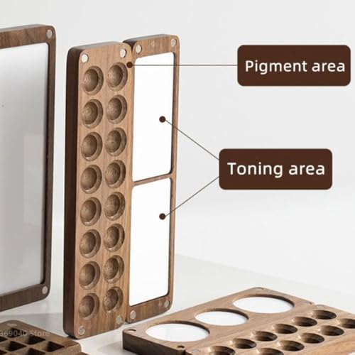 Leadigol Wooden Mini Travel Paint Palette, Watercolor Painting Box, Painting Paint Saver Mixing Tray, Wooden Colour Mixing Palette Box, Artist Travel Sketch Painting Box