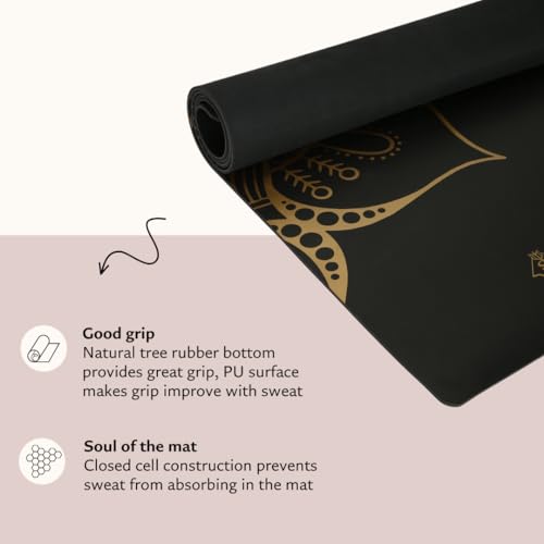 Shakti Warrior Sahasrara Yoga Mat, Artist-designed premium eco-friendly PU yoga mat with a non-slip, non-toxic surface for hot yoga, Pilates and workouts. - size: 72x28"x5mm
