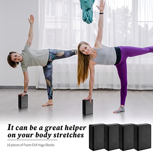 10 Pcs Yoga Blocks Bulk Foam EVA Blocks for Yoga - color: Black
