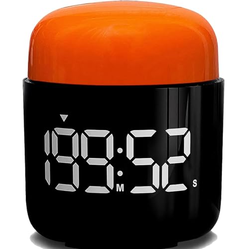Table Twist Timer, Large LED Display Stopwatch, Silent & Loud Alarm, 199 Minute Countdown & Up, Vintage Night Light, for Kitchen Cooking Meeting Teacher Classroom Office Yoga Fitness Games (Orange) - color: Orange