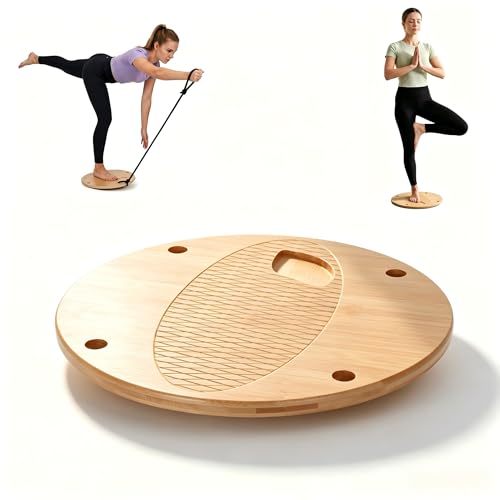 Wooden Wobble Balance Board, Balance Trainer for Kids,Toddlers,Teens | Standing Desk Balance Board for Core Training, Surf/Ski/Skate Prep, Rated for 440 Pounds of Weight