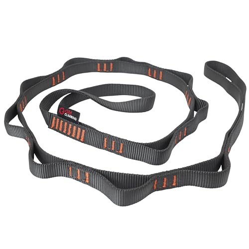 GM CLIMBING 16mm Nylon Daisy Chain Sling 22kN 120cm / 48in CE UIAA Certified for Leading Aid Climb Ascender Rigging Hammock Suspension - color: Gray | 1 Pack