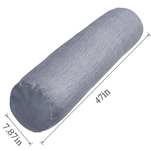 1 MIDDLE ONE Body Pillow, Bolster Pillow with Cooling Cover, Long Round Roll Cylinder Pillow for Bed, 47" x 7.87", Grey - color: Cooling Grey, size: 47 inch