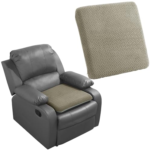 HOMBYS Tufted Furry Recliner Seat Cushion for Elderly Foam Curved Edge Large Square Seat Cushion for Recliner Chair, Floor Pillow, Office Chair, Car, No Pressure on Thighs(Coffee) - color: Coffee Color, size: 20*20*3in
