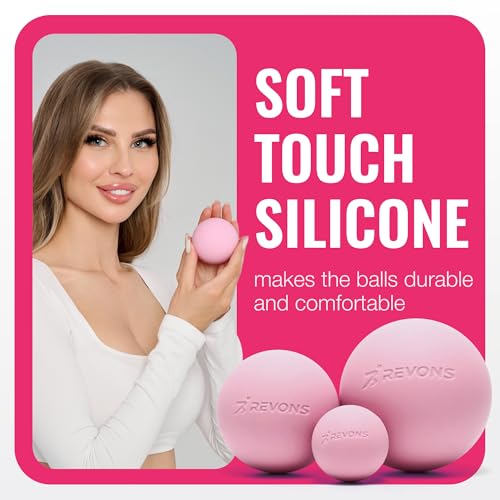 3 in 1 Massage Ball Set - Lacrosse Balls for Myofascial Release, Back Pain Relief, Face Fitness, Trigger Points, Yoga, Physical Therapy, Muscle Recovery and Soft Deep Tissue Massage (Pink) - color: Pink