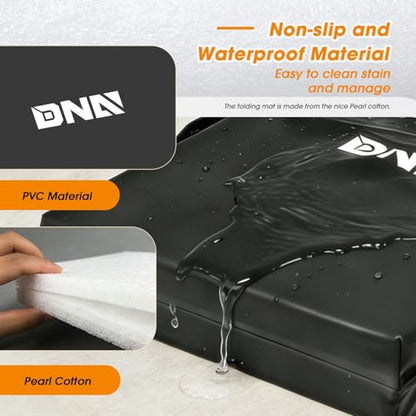 DNA Motoring Foldable Soft Kneeling Pad Mat Extra Thick Foam Knee Pad Mat Water Resistant 43 X 17.7 X 1.6 in for Auto Maintenance, Gardening, Baby Bath, Yoga, w/Handles, TOOLS-00501