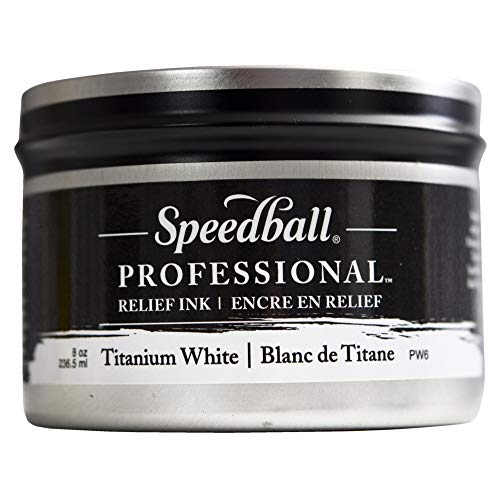 Speedball Professional Relief Ink Titanium White 8OZ - color: Titanium White, size: 8 fl oz