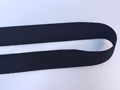 1 Inch Cotton Webbing 10 Yards Cotton Strap for Tote Canvas Bags Crafts Sewing (2043 Black) - color: Black