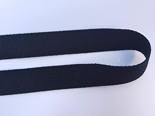 1 Inch Cotton Webbing 10 Yards Cotton Strap for Tote Canvas Bags Crafts Sewing (2043 Black) - color: Black