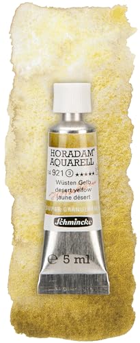 Schmincke - HORADAM® AQUARELL, Super Granulation, 14 921 001 Desert Yellow, 5 ml tube, very strong granulating colors, finest, super-granulating watercolors - color: 921 desert yellow