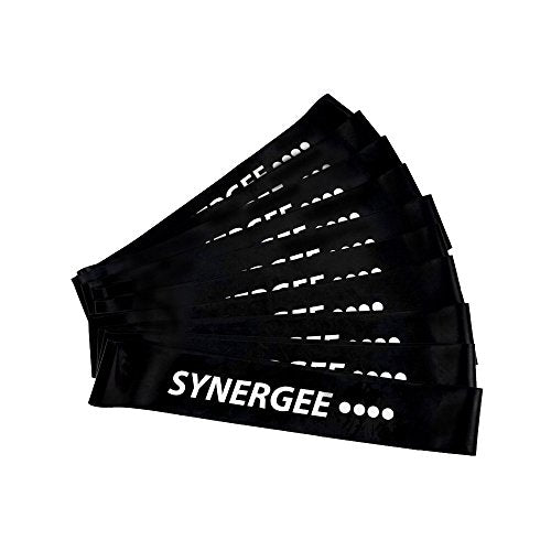 Synergee Mini Loop Bands – Resistance Bands for Home or Gym - color: e) Black 10 Pack