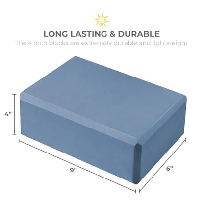 Bulk 4in Foam Yoga Blocks, 6 Pack - color: Slate