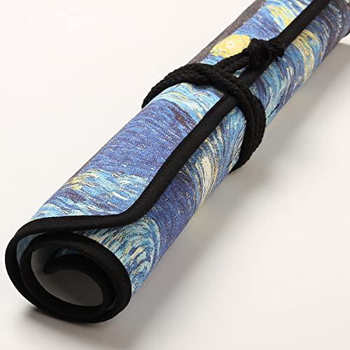 Funny live Paint Brush Holder Art Supplies, Artist Brush Holder & Storage Organizer Roll-Up Case Bag, Protect Acrylic Oil Watercolor Paintbrushes (Starry Night 20 Slot Pockets) - color: Starry Night 20 Slot Pockets