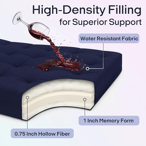 Syrinx Water Resistant Japanese Floor Mattress Futon, Full Size 75"x54" | 2.5 Inch Thick Foldable Tatami Mat Sleeping Pad for Dormitory Guest Room Camping - color: Navy Blue, size: Full(75"L x 54"W x 2.5"Th)