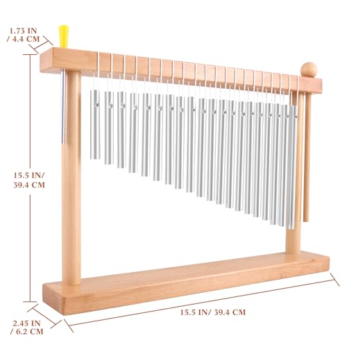 EASTROCK 20 Note Chime Silver Table Wind Chime Bar Percussion Instrument - color: Sliver