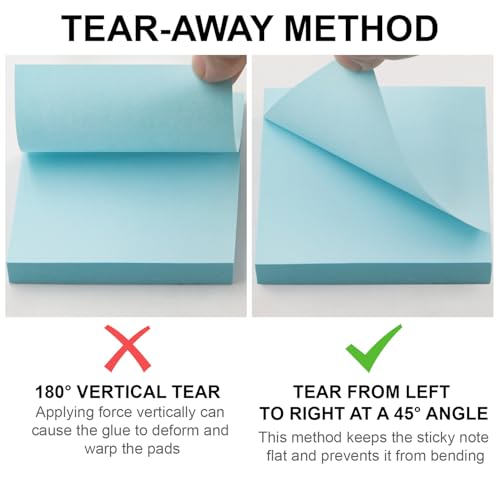 Sticky Notes 3x3, 8 Pack Sticky Pads 100 Sheet/Pad, Bulk Sticky Note Pads, Multicolor Self-Sticky Notes Pad - Teacher Classroom Must Haves, Back to School and Office Supplies Blank Desk Note Pads.