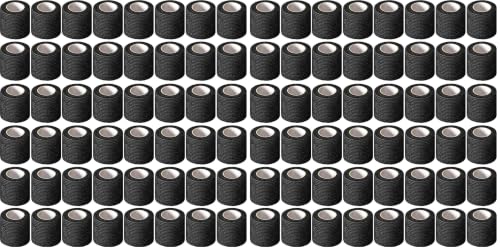Treela 128 Pack 2" X 5 Yards Self Adhesive Bandage Wrap Black - color: Black, size: 2 Inch X 5 Yard (Pack of 2)