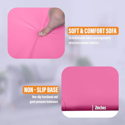 Gymnastics Mats Foldable Tumbling Mats Portable Gymnastics Exercise Mat Thick Gymnastics Tumbling Mats Pad Home Exercise Panel Mat With Carrying Handles - color: Pink, size: 4 ft W x 10 ft L