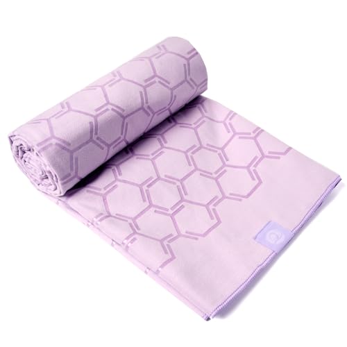 Eunzel Double Sided Silicone Yoga Mat Towel, 72" x 26.5" | Double-Sided Silicone Grip, Non Slip Surface, Absorbent Microfiber, Hot Yoga & Vinyasa - color: Taro Purple