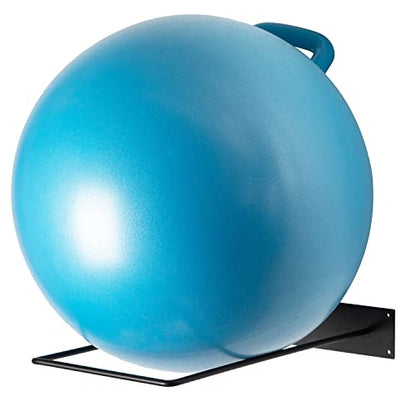 MyGift 4pc Yoga Ball Storage Rack, Black Metal Wall Mounted Gym Holder