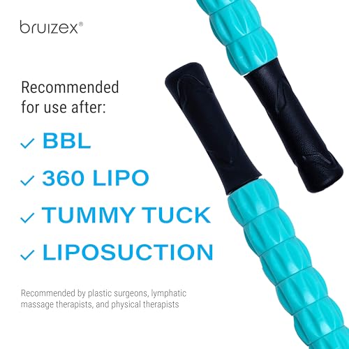 Muscle Roller Lymphatic Drainage Massage Roller Stick - for Myofascial Pain Relief | Post Liposuction & Fibrosis Treatment, Surgery Recovery| Lipo,Tummy Tuck & BBL,Compression Garment, Faja Compatible