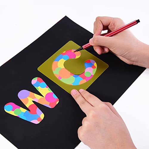 TecUnite 26 Pcs Alphabet Stencils Set, Plastic Letter Templates for Crafts | 7 x 7 Inches, Complete A-Z Letter Stencils for Painting, Reusable Letter Guides, Classroom Learning, Scrapbooking, DIY Decor - size: 7 x 7 Inches